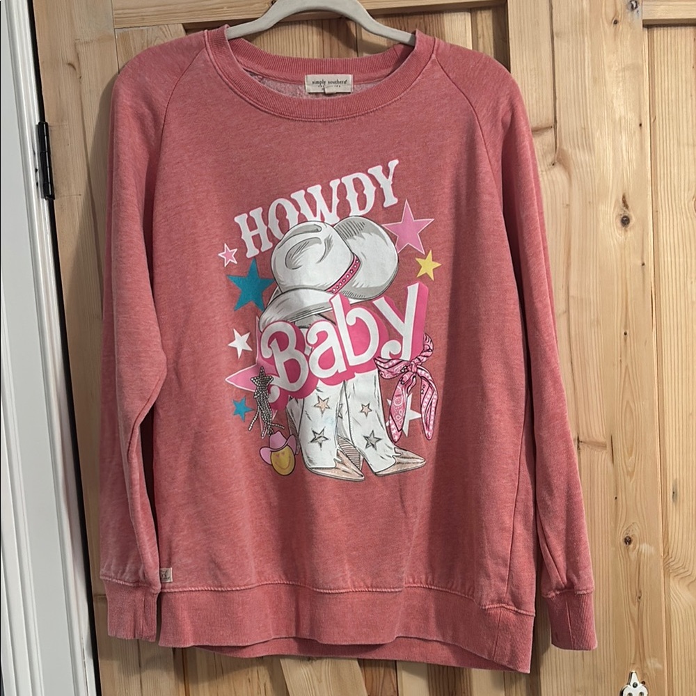 Simply Southern Pink Crew Neck Sweater